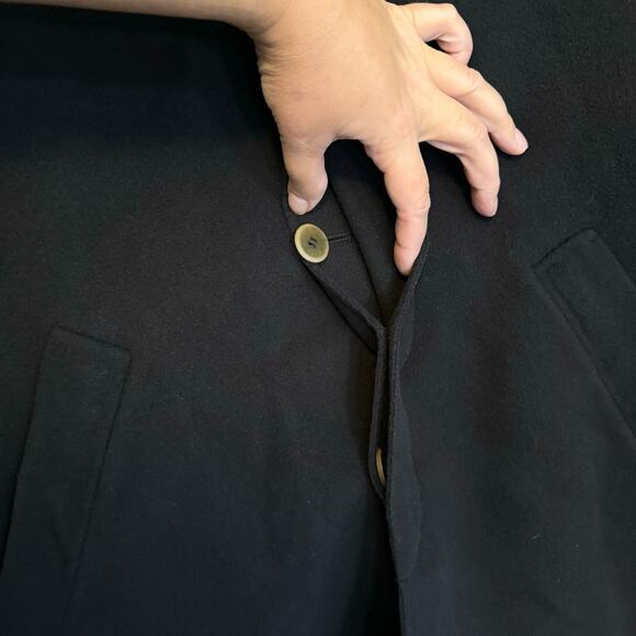 Pal Zileri Coat Mens XL Navy Blue Cashmere Trench Hidden Button Overcoat Jacket - Picture 6 of 11